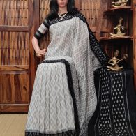Bhilangana - Ikkat Cotton Saree without Blouse